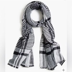 J. Crew Marled Reversible Scarf Black White